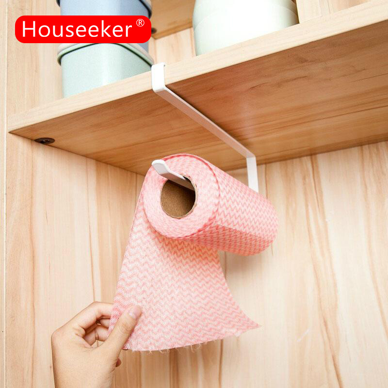 Houseeker Móc treo đồ gắn bồn rửa tiết kiệm không gian phù hợp cho cuộn khăn giấy - INTL