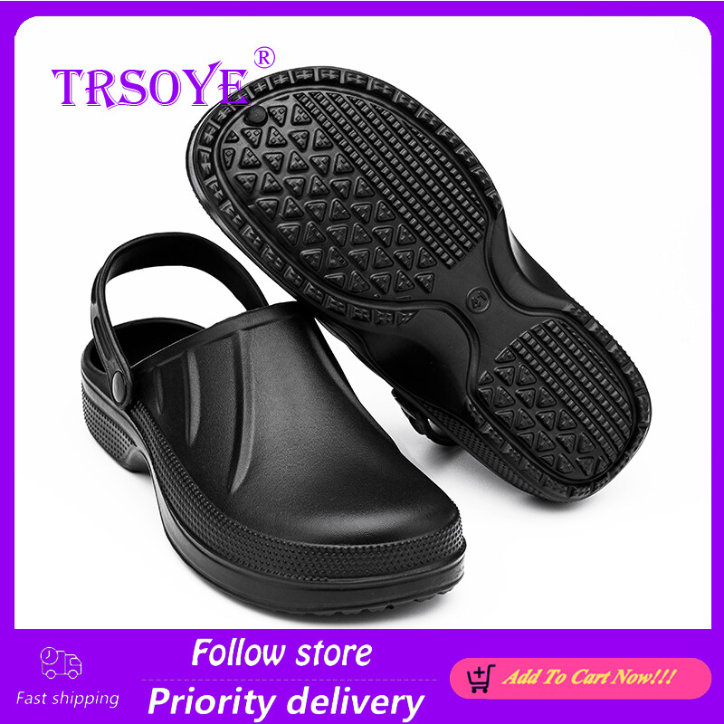 TRSOYE 2022 Men Hole Shoes Odorless Chef Shoes EVA Garden Shoes Thick