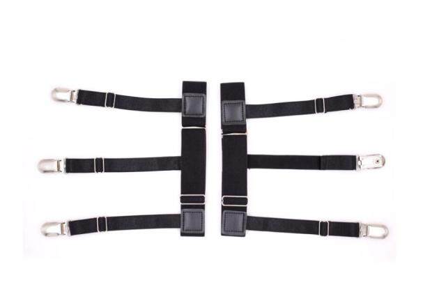 Mens เสื้อ Garters Suspenders วงเล็บสำหรับเสื้อสุภาพบุรุษผู้ชายผู้ถือเสื้อยืดได้ Suspenders สายรัดขา