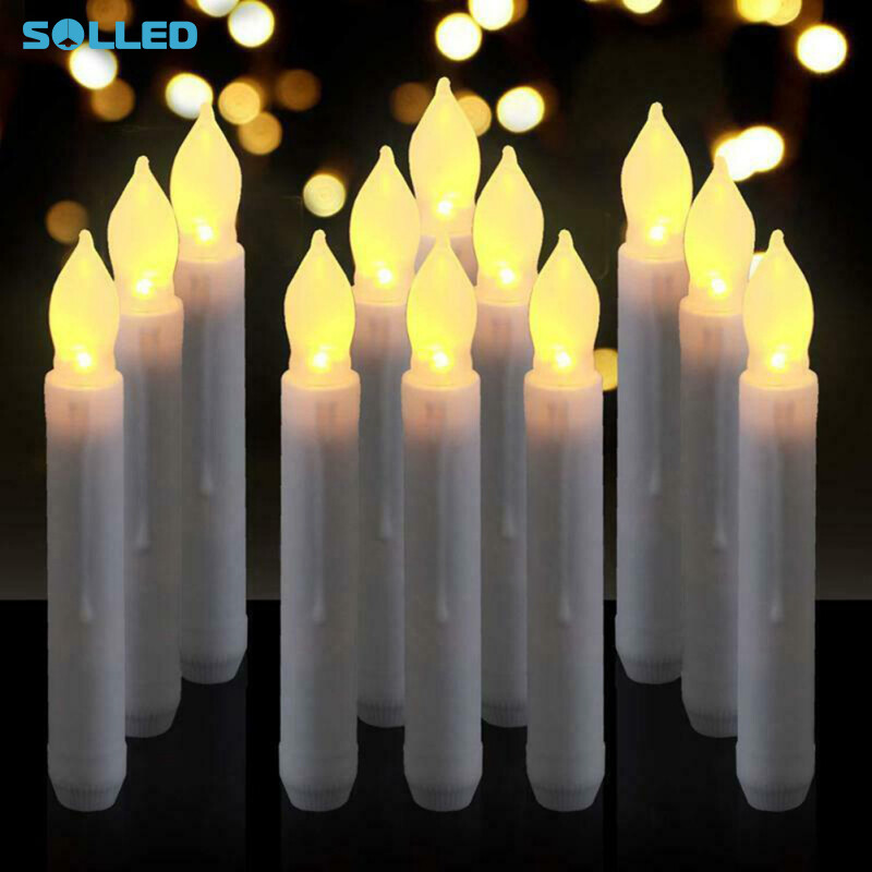 SOLLED 12 Chiếc Đèn Led Nến Điện Tử Đèn Trang Trí Không Lửa Cho Tiệc Cưới Sinh Nhật Giáng Sinh Phụ Kiện