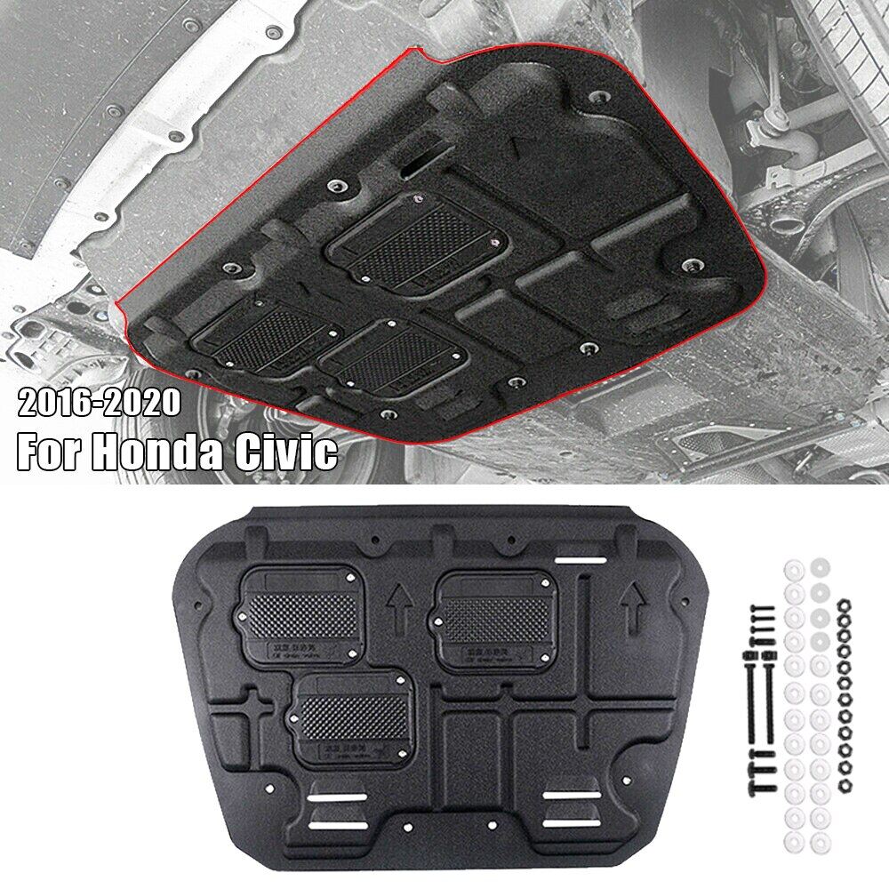 Tấm bảo vệ dưới động cơ cho honda civic 2016-2020 tấm chắn bắn tấm chắn bùn tấm chắn bùn bộ thân khung gầm bên ngoài xe hơi màu đen
