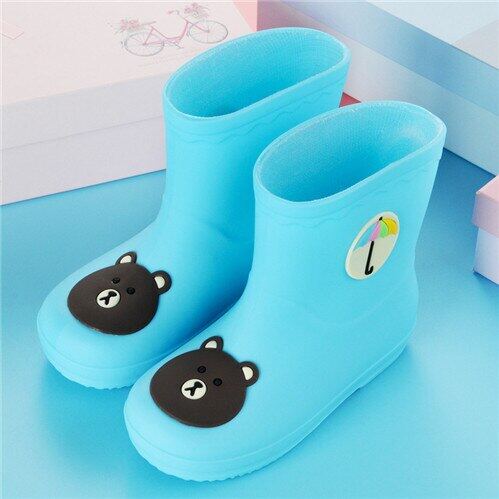 รองเท้าบูทกันฝนเด็กแฟชั่นลายการ์ตูนสัตว์ PVC Ruer Rainboots สำหรับเด็กทารกชายหญิงรองเท้ากันน้ำ LM065