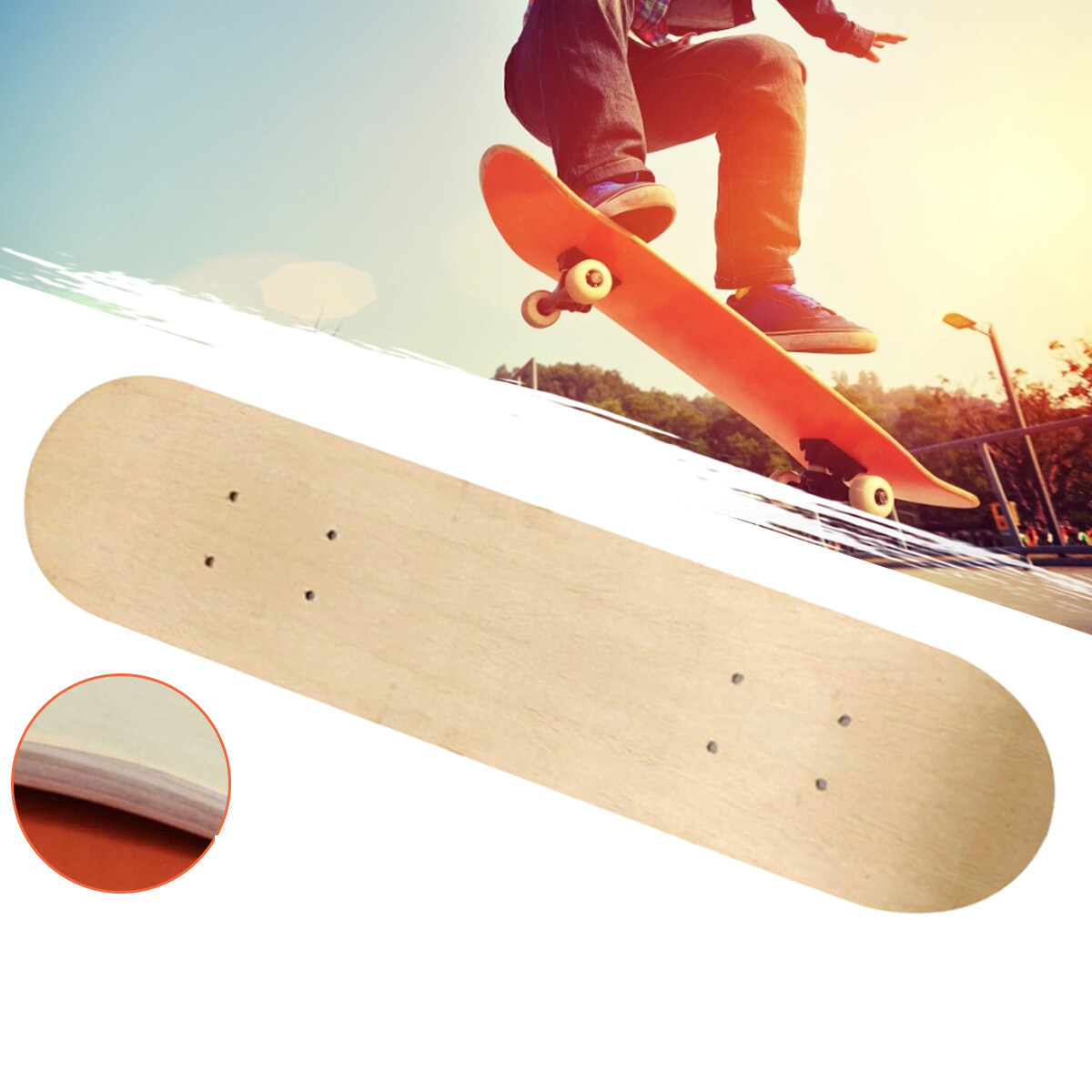 Generic Skateboard Deck 7 Layers Wood Maple Double Concave Skateboard