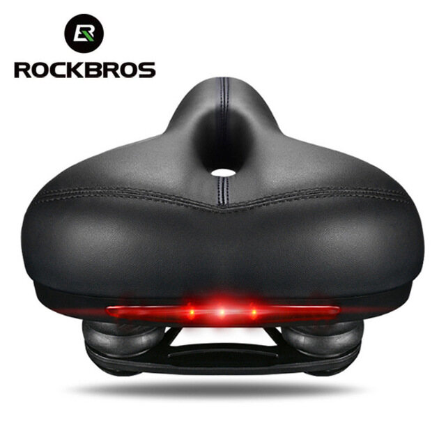  ROCKBROS MTB Yên Xe Đạp Đèn Hậu Đệm Xe Đạp Da Yên Đường Sắt Hollow Mềm Xe Đạp Phần Front Seat Mat Bìa 