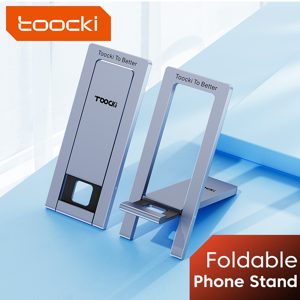 Toocki giá đỡ di động giá đỡ điện thoại máy tính bảng di động gấp gọn để bàn cầm tay bằng kim loại có thể điều chỉnh giá đỡ điện thoại
