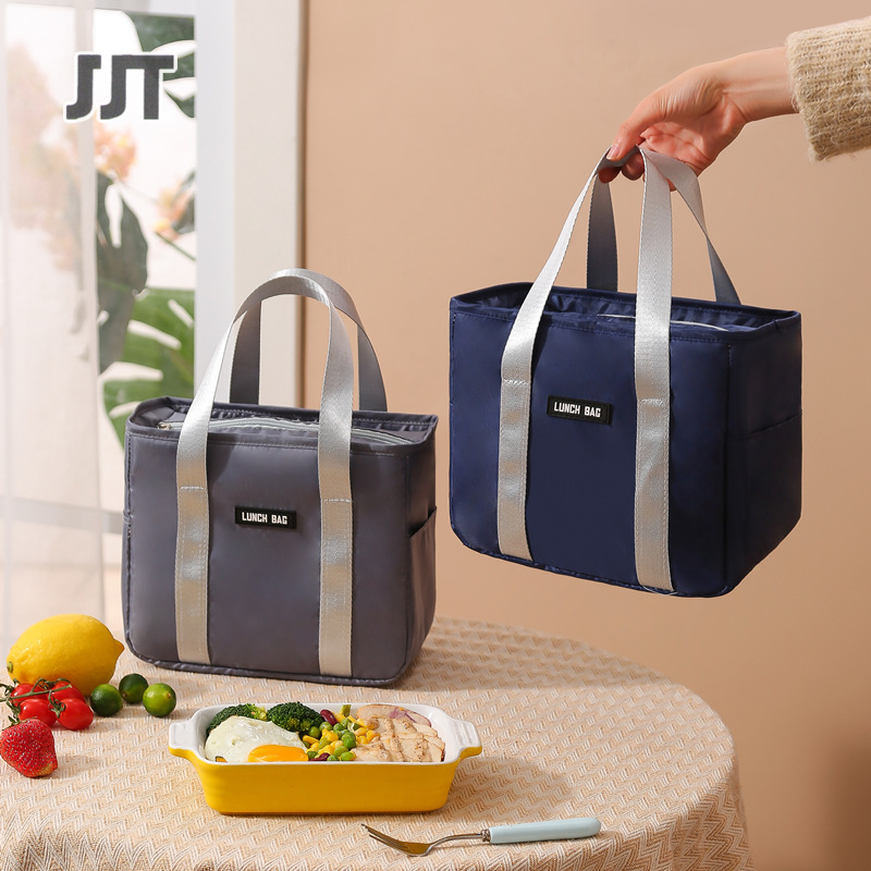 JJT hộp cơm túi hộp ăn trưa Túi giữ nhiệt có tay cầm, có thể giữ nóng / lạnh hộp cơm cách nhiệt túi túi chống nước cầm tay Bao gạo nhôm dày