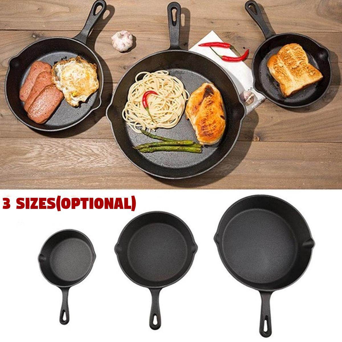 Generic 1pcs 3 Sizes Cast Iron NonStick Frying Griddle Pan Barbecue
