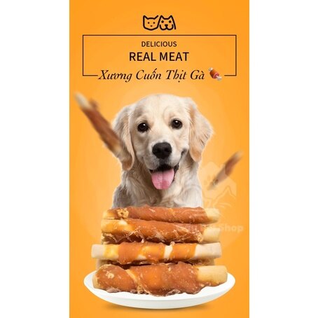 Xương cuốn thịt gà cho cún 🍖