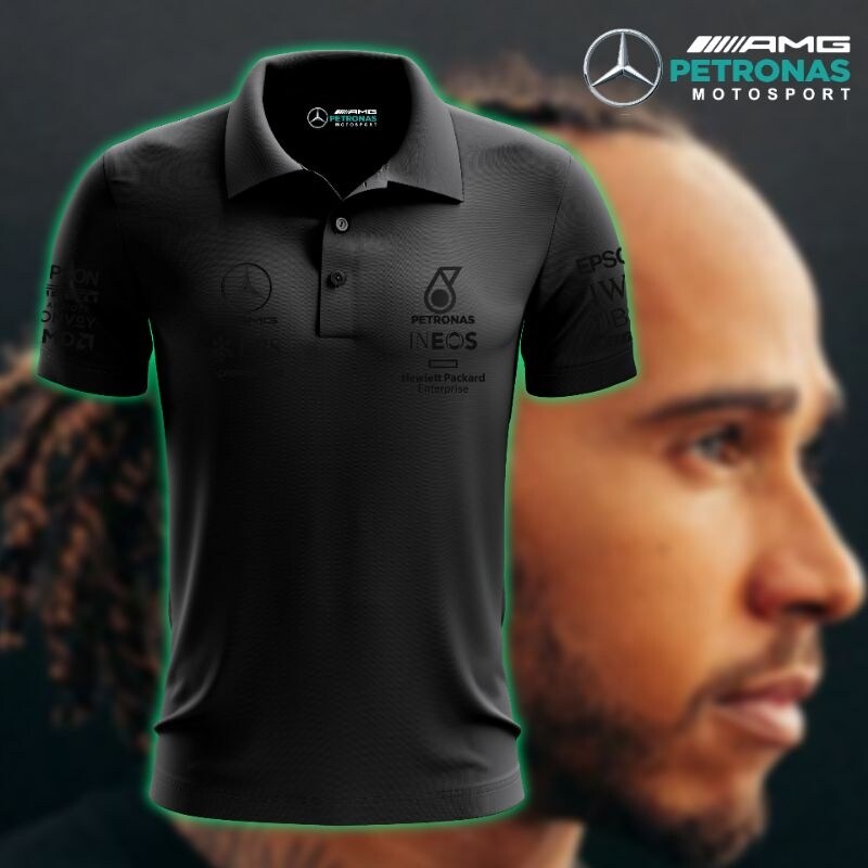 2021 Petronas F1 Logo Team Driver Áo Thun Polo Đồ Họa Tay Ngắn Cỡ Lớn Thường Ngày Cho Nam