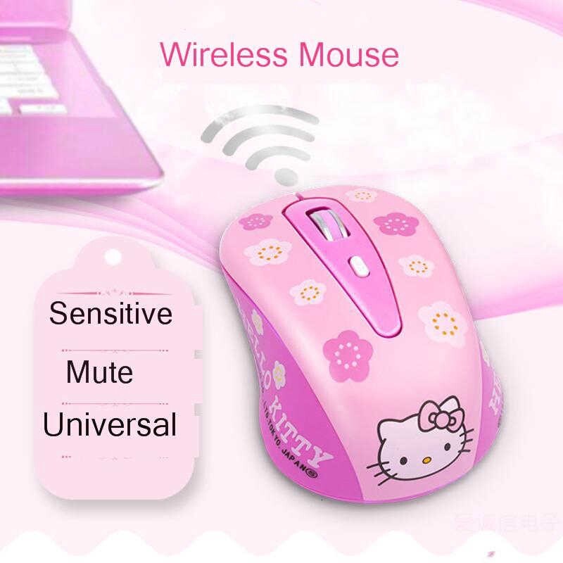Chuyi chuột máy tính không dây hello kitty dễ thương quà tặng mini chuột quang usb mause 1600dpi cho pc chuột máy tính siêu im lặng