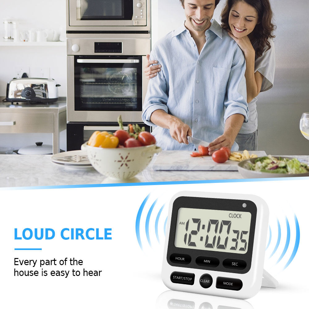 Leegoal Đồng Hồ Bấm Giờ Nhà Bếp Đồng Hồ Bấm Giờ Kỹ Thuật Số Với Báo Thức Lớn Đồng Hồ 24 Giờ Để Nấu Ăn Đồng Hồ Đếm Ngược Từ Tính Và Đồng Hồ Đếm Ngược Với Giá Đỡ Phía Sau Để Nướng Thịt Trong Nhà Bếp
