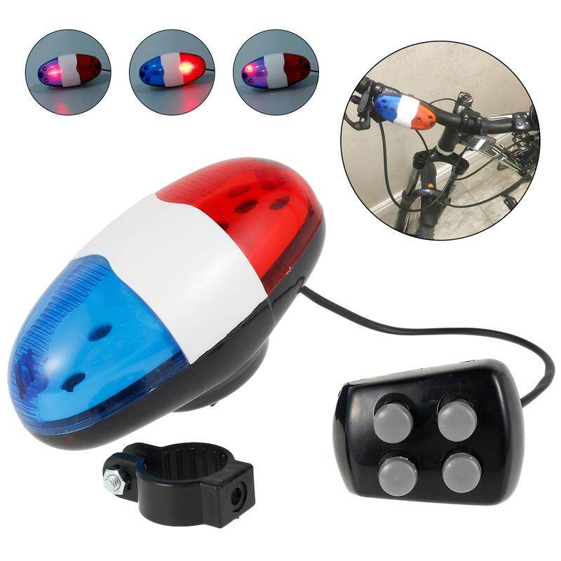 Còi báo động cảnh sát xe đạp nhấp nháy còi báo động cảnh sát xe đạp còi báo động đèn led xe đạp còi điện còi cảnh sát xe đạp âm thanh còi điện 4 âm thanh giai điệu chuông còi báo động 6 đèn led nhấp nháy màu xanh và đỏ đèn an toàn cho xe đạp