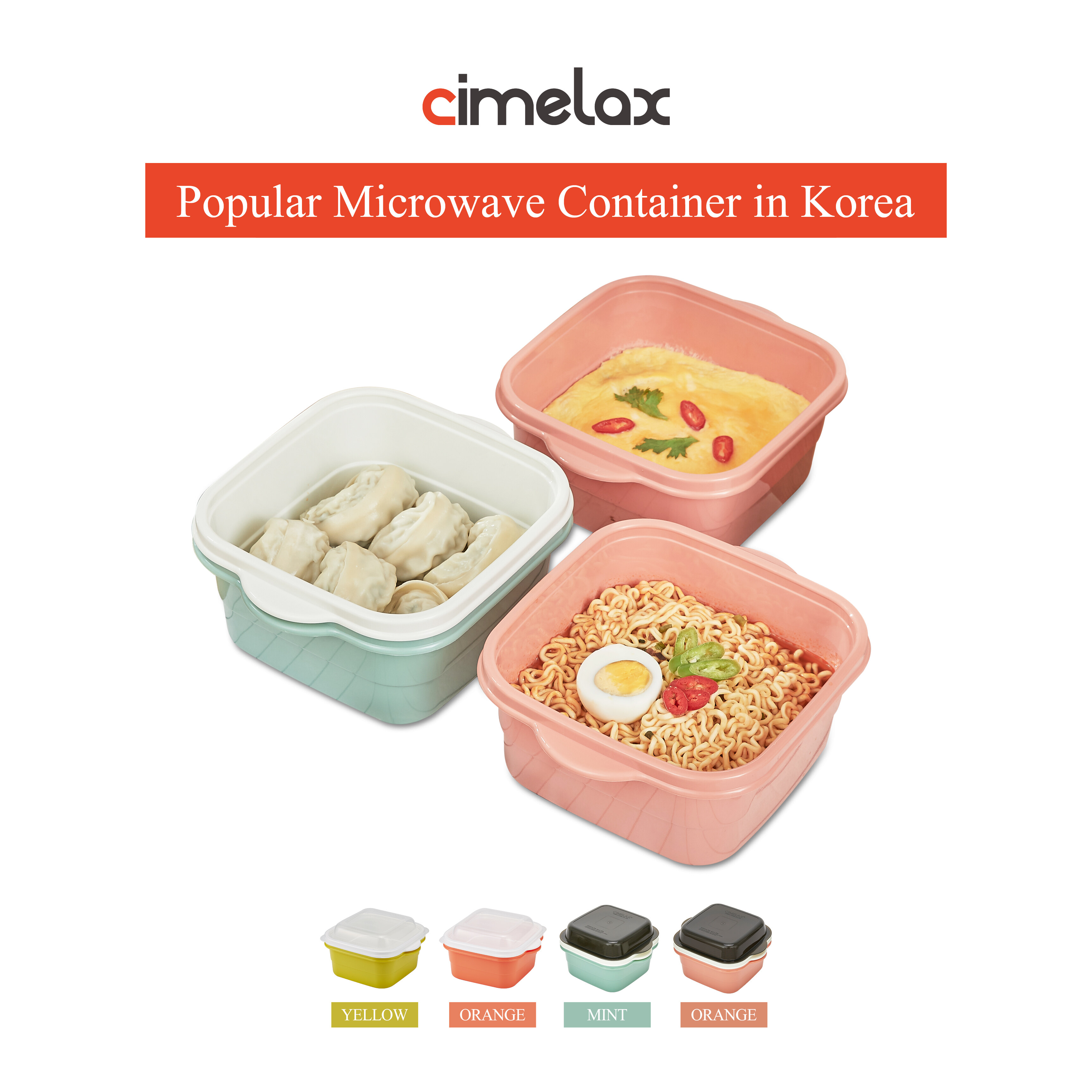 Cimelax Plastic Noodle Soup Bowl Cup Type 4 SET 