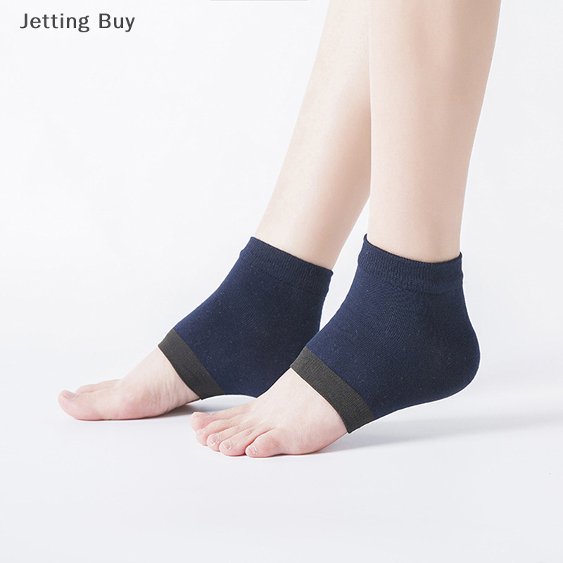 Jettingbuy 1 đôi vớ gót Gel dưỡng ẩm silicon chống nứt chăm sóc da bàn chân