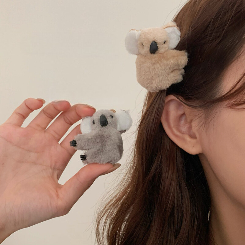 2 cái sang trọng kẹp tóc cho trẻ em dễ thương phim hoạt hình Koala mũ nón