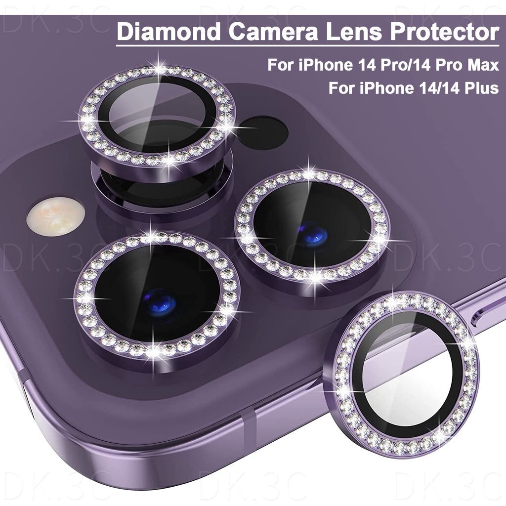 Cho iPhone 14 13 12 11 Pro Max Mini/14 Cộng Với kim cương lấp lánh Máy Ảnh Ống kính thủy tinh chịu nhiệt vòng bảo vệ ống kính máy ảnh cho điện thoại
