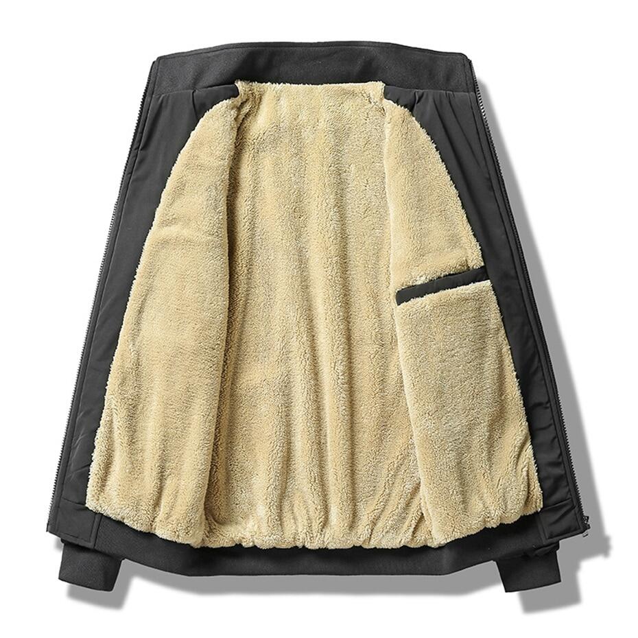 Áo khoác Jacket Lông Cừu Nam Mùa Đông Dày Áo Khoác Áo Khoác cỡ lỡn 8xl Áo khoác đơn màu Thời Trang Giản Dị Outwear cỡ lớn 8xl Áo Ấm