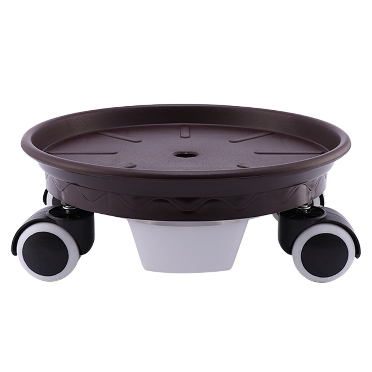 Dulrua khay chậu hoa di động khay chậu cây bằng nhựa có bánh xe khay chậu hoa hình tròn đế chậu hoa đa năng kèm hộp nước cho gia đình