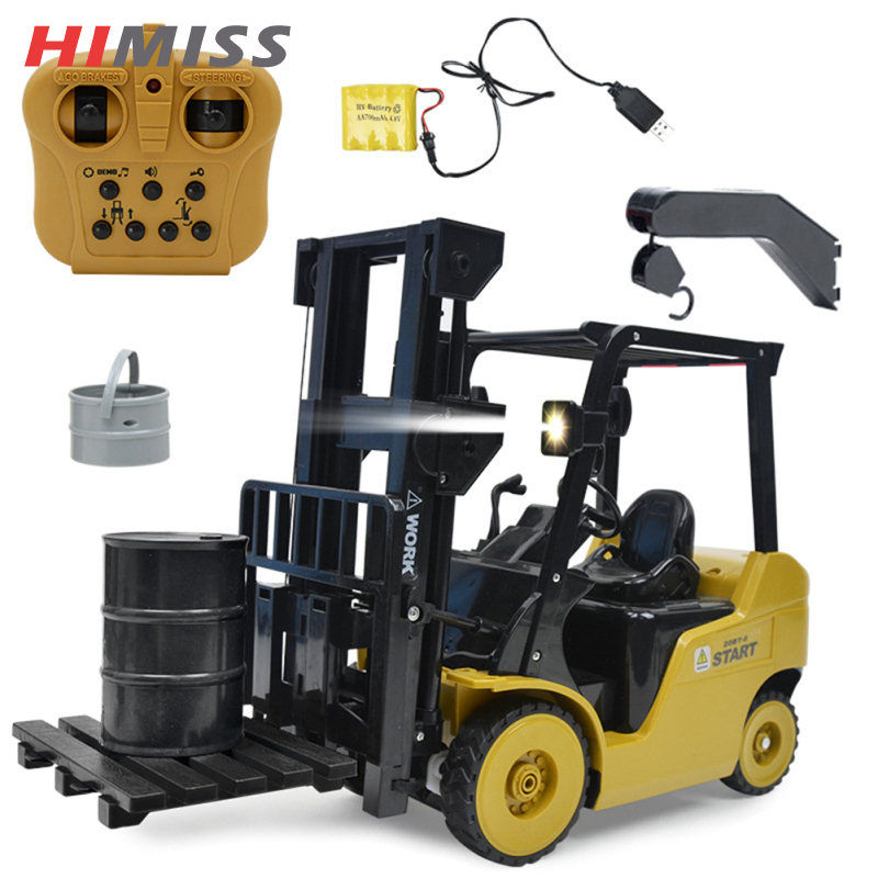 Himiss đồ chơi xe tải kỹ thuật điều khiển từ xa 1:8 mô hình xe nâng điện 11 chiều có nhạc nhẹ