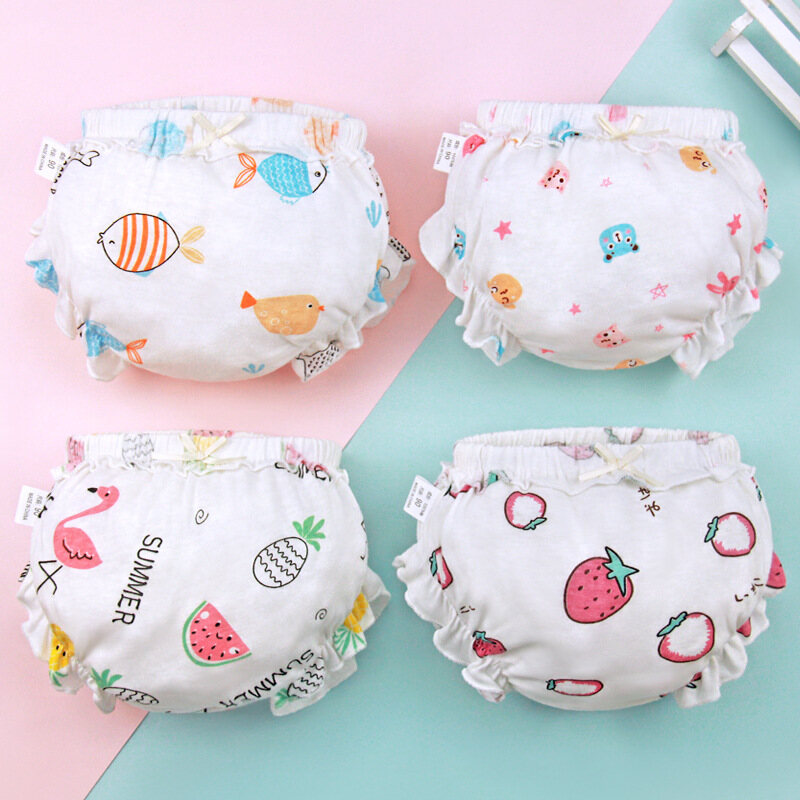 Quần Tã Vải Hoạt Hình Giặt Được Quần Lót Cotton Cho Trẻ Sơ Sinh Trẻ Tập Đi Quần Áo Mùa Hè Cho Bé