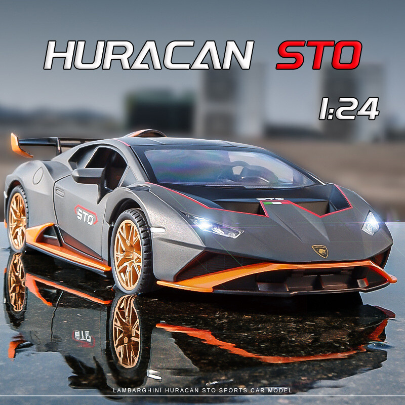 【RUM】 Mô Hình Xe Hơi Hợp Kim Lamborghini Huracan Sto Tỷ Lệ 1:24 Đồ Chơi Xe Hơi Đúc Hiệu Ứng Âm Thanh & Ánh Sáng Cho Bé Trai Đồ Chơi Trẻ Em Quà Tặng Sinh Nhật Đồ Chơi Xe Hơi Đồ Chơi Trẻ Em Mô Hình Xe Hơi Xe Hơi Bé Trai Bộ Sưu Tập Mô Hình Đồ Chơi