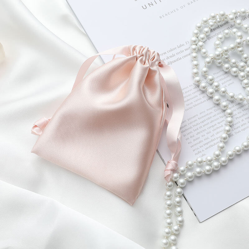 Wedding Makeup Gift Drawstring Bags Candy Party Pouches Imitation Bag Silk