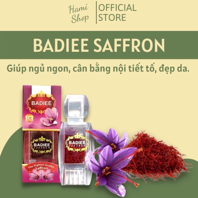 Hộp 1Gr Saffron Iran Loại 1 Negin (Thương Hiệu Badiee) Nhụy Hoa Nghệ Tây Iran Loại 1 Negin Hộp 1Gr Badiee