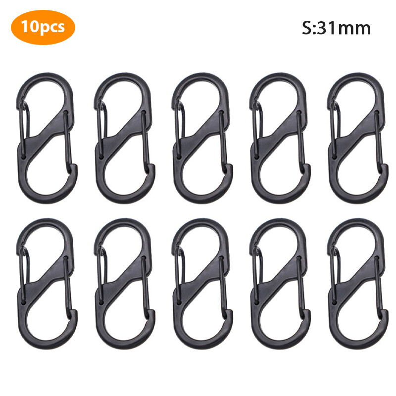 Gude001 10 móc đa năng chữ s bằng thép không gỉ có khóa móc khóa móc khóa cắm trại
