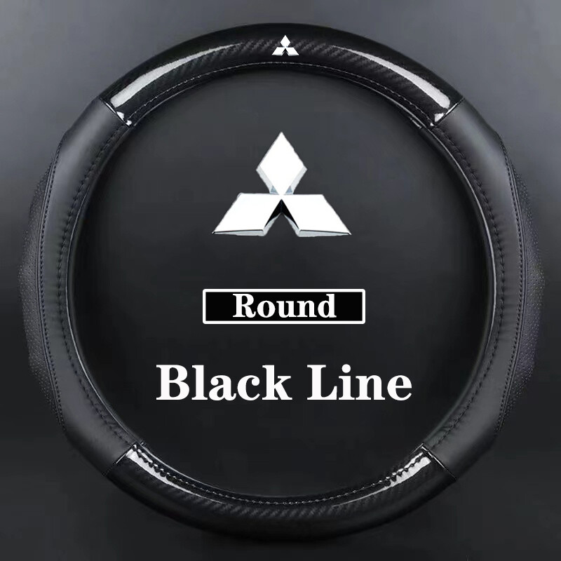 For Mitsubishi Carbon Fibre Leather Car Steering Wheel Cover For ASX Triton Pajero Outlander Attrage Mirage Xpander Lancer Adventure Grandis Storm Fuso Montero Accessories ราคา 386 บาท*ส่งฟรี