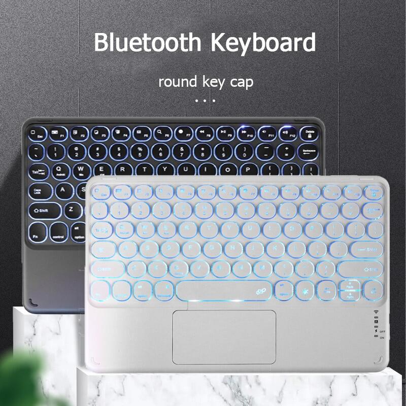 Bàn phím không dây mini với bàn di chuột bàn phím cảm ứng im lặng có thể sạc lại bàn phím có đèn nền rgb cho máy tính xách tay mac phụ kiện máy tính windows android