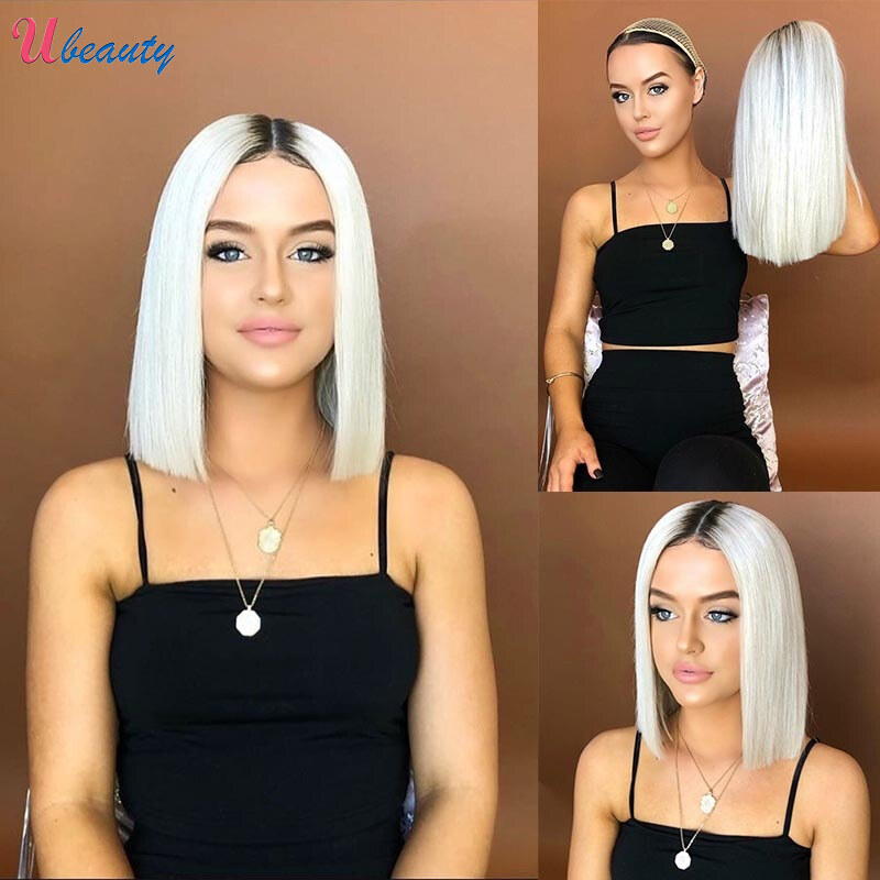 Ubeauty tóc giả tóc ngắn kiểu tóc cho nữ tóc giả thẳng tổng hợp chịu nhiệt