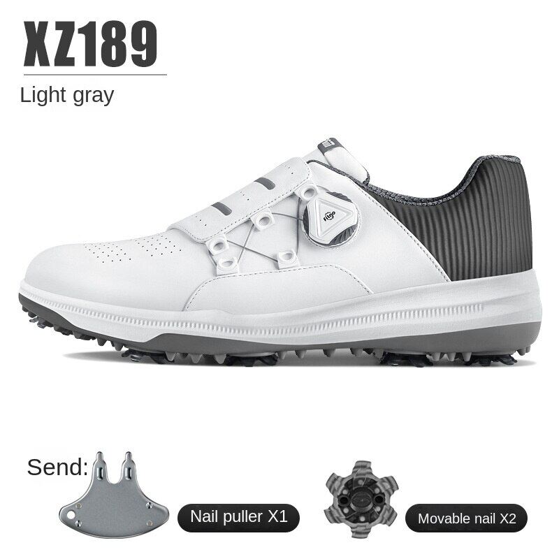 PGM Golf Shoes for Men Waterproof Leather Shoes White Color Sneakers Orthotite Ahoes Golf Shies Rotating Anti-slip Spikes Summer ราคา 6,384 บาท*ส่งฟรี