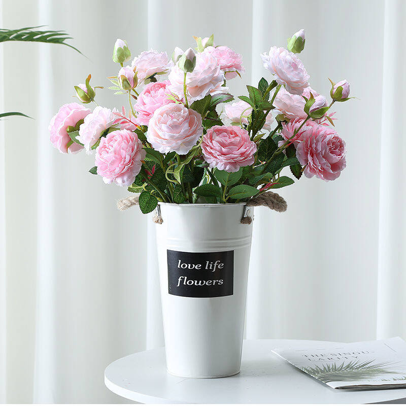 Peony artificial/fake flower dried flowers bouquet high-grade anti-real rose indoor living room decorations furnishings table flower