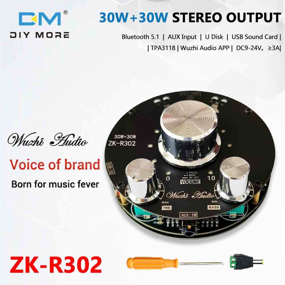  diymore Bộ Khuếch Đại Công Suất Bluetooth Chỉ Báo Âm Lượng Mát Mẻ ZK-R302 30WX2 TPA3118 Mô-đun Bảng Mạch Bộ Khuếch Đại Công Suất Âm Thanh DC9-24V Cho Hệ Thống Âm Thanh Gia Đình Loa Tự Làm 