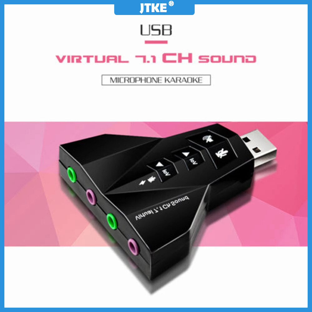 Thẻ Âm Thanh USB JTKE, Bộ Chuyển Đổi Micro, Thẻ Âm Thanh 3D 7.1 Kênh, Tai Nghe Âm Thanh Nổi Giắc Cắm 3.5Mm Cho Android Linux Cho Mac OS