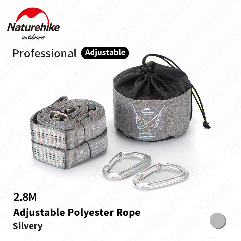 Naturehike Dây Võng Cắm Trại Ngoài Trời Điều Chỉnh Được, Dây Đai Võng Polyester Chịu Lực 300Kg Có Khóa