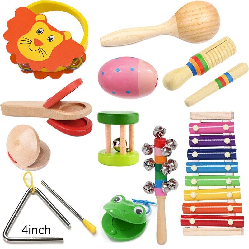 11 cái trẻ em bé âm nhạc Bộ dụng cụ đồ chơi Montessori cho 2 3 4 5 6 tuổi