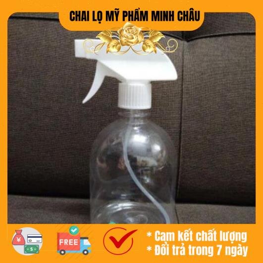 [Combo 10sp] [500ml] Chai nhựa pet Vòi Xịt Kính 500ml Lùn rỗng