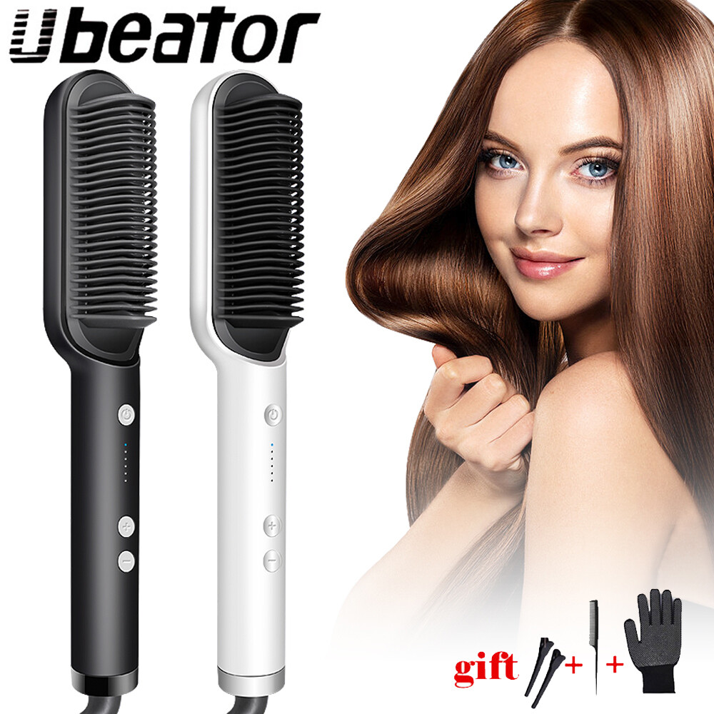 2-in-1hair Lược Duỗi Tóc Bàn Chải Tóc Máy Uốn Tóc Chuyên Nghiệp Máy Làm Xoăn Điện Kiểu Tóc Máy Duỗi Nhanh Chóng