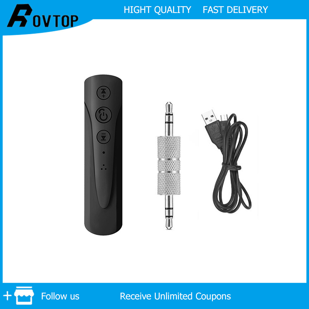 Rovtop Bluetooth 4.1 thiết bị thu nhận âm thanh 3.5mm Bộ thu âm thanh AUX Thiết bị thu nhận âm thanh Adapter Đầu nhận Bluetooth MP3 tự động Bộ thiết bị Bluetooth gắn trên xe ô tô
