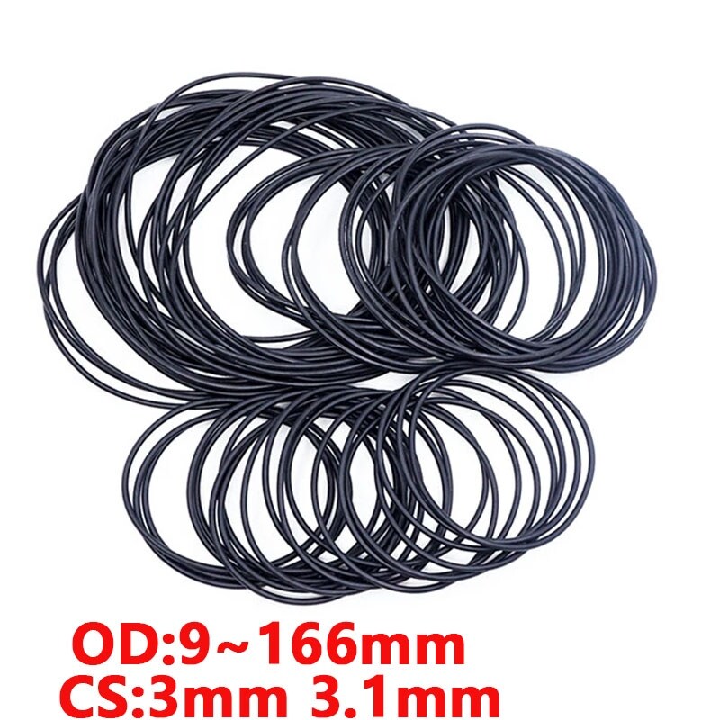 [Bán chạy]miếng đệm cao su Nitril butadien Hccdpqd NBR O Vòng đệm hình tròn đệm dày cs3mm 3.1mm od9 166mm miếng đệm chống dầu hình tròn màu đen