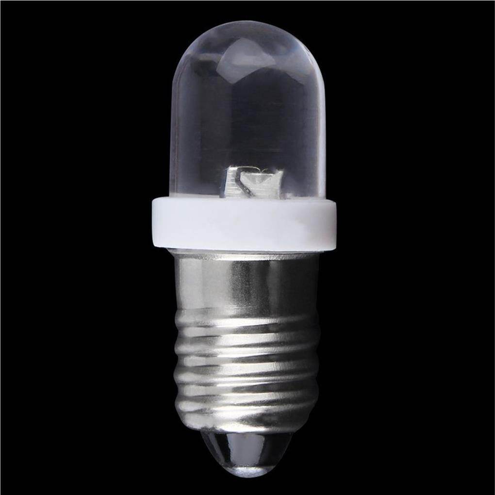 E10 bóng đèn led chỉ thị đế vít đèn chiếu sáng dc 6v màu trắng lạnh