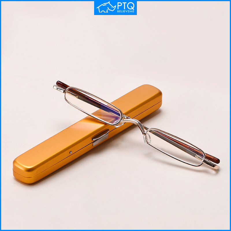  Kính Đọc Sách PTQ Cho Nam Nữ Kính Viễn Thị Kim Loại Siêu Nhỏ Và Siêu Nhẹ Hộp Đựng Bút Di Động Cho Cả Nam Và Nữ HD 