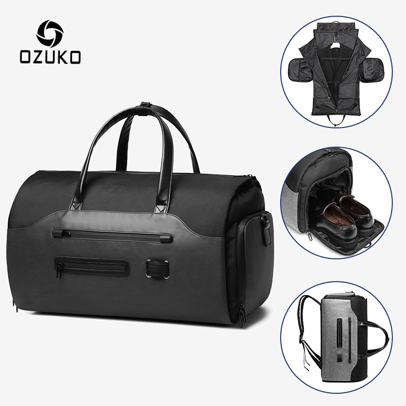 Túi Duffel Nam Ozuko Gấp Được Túi Hành Lý Công Sở Sức Chứa Lớn Ba Lô Đeo Vai Du Lịch Có Ngăn Đựng Giày