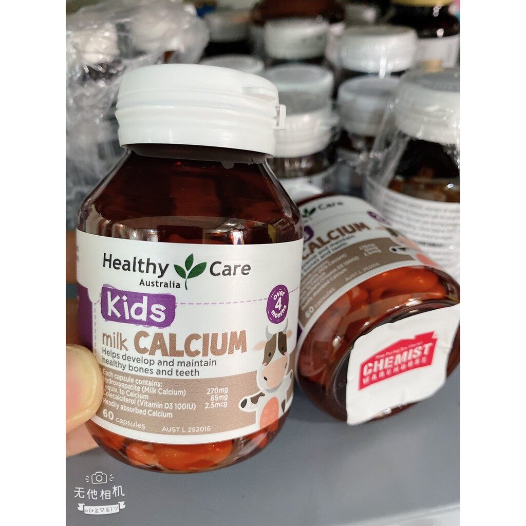 (Tem Chemist) Viên uống Canxi Milk Healthy Care, cho bé từ 4 tháng tuổi, 60 viên