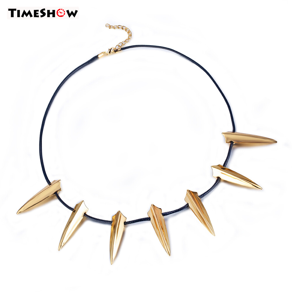 TimeShow Chic Vòng Cổ Hợp Kim Cho Black Panther Mặt Dây Chuyền Hóa Trang Sói Hình Răng Nanh Cho Bữa Tiệc Halloween