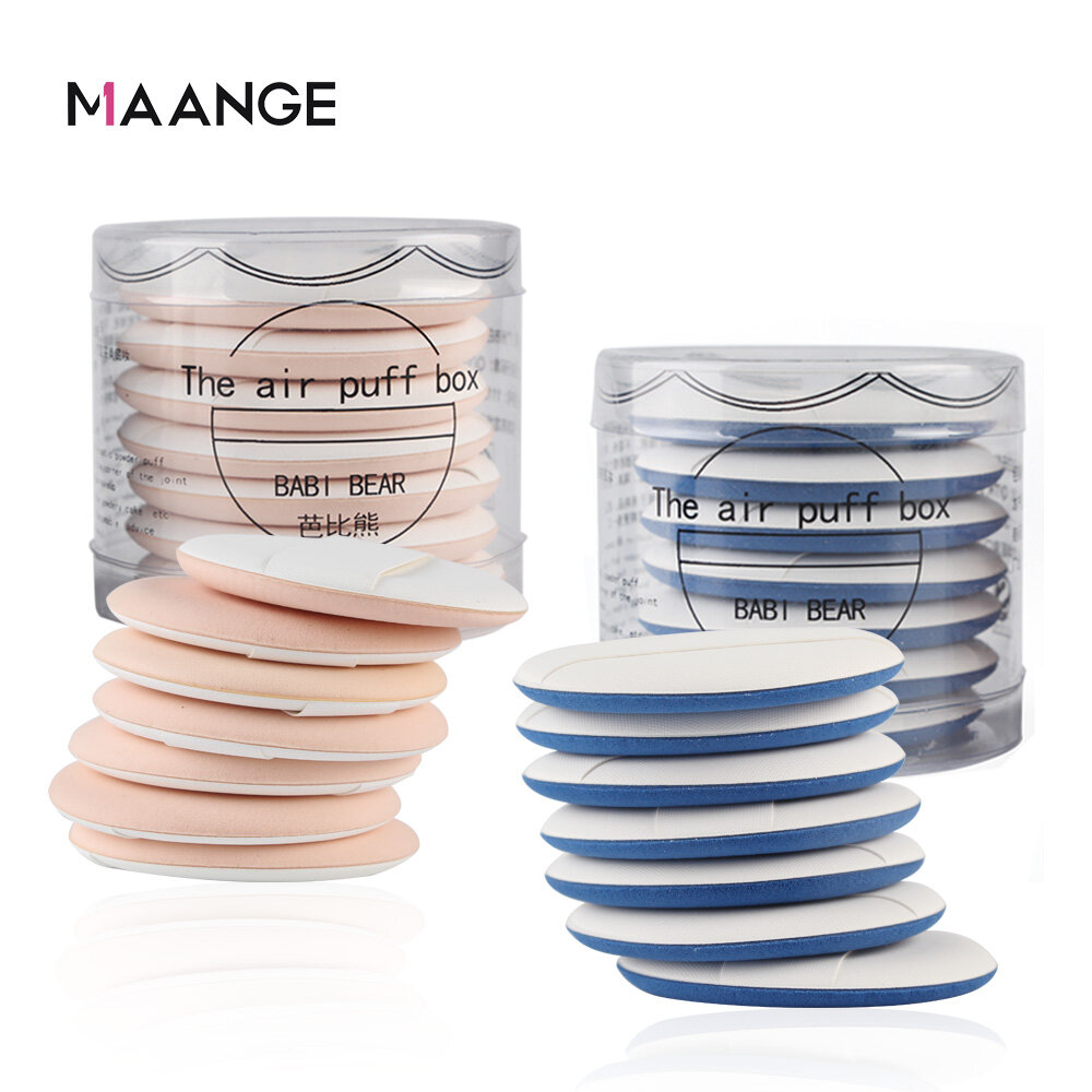 MAANGE 7 Miếng Mút Trang Điểm Hình Tròn Đệm Khí Mút Trang Điểm Dạng Lỏng Che Khuyết Điểm Sử Dụng Kép Khô Kem Nền BB/CC Mút Trang Điểm