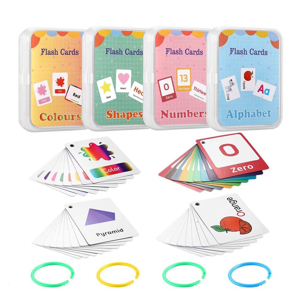 Kids Montessori Baby Learn English Word Flashcards Cognitive Educational