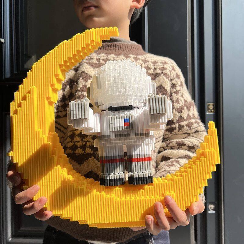 Tương thích với lego đồ chơi ghép hình phi hành gia mặt trăng đồ chơi ghép hình ba chiều hạt nhỏ đồ chơi xếp hình quà tặng đồ trang trí
