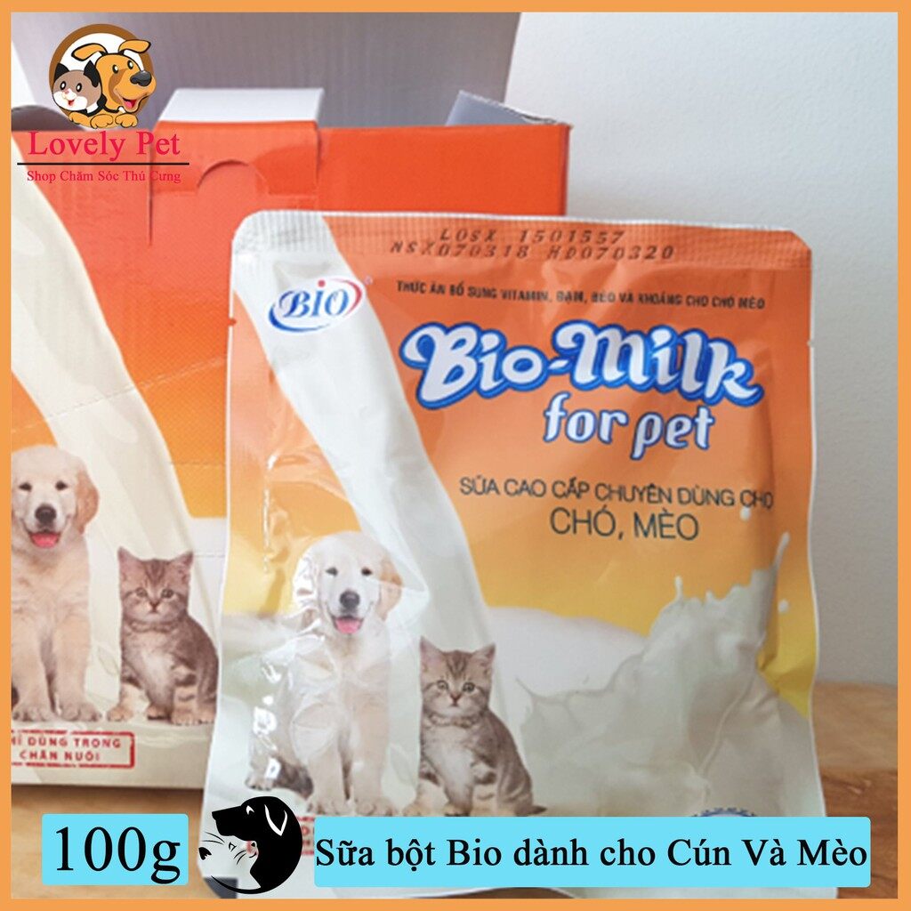 Lovely pet family - sữa bột bio 100g dành cho cún và mèo
